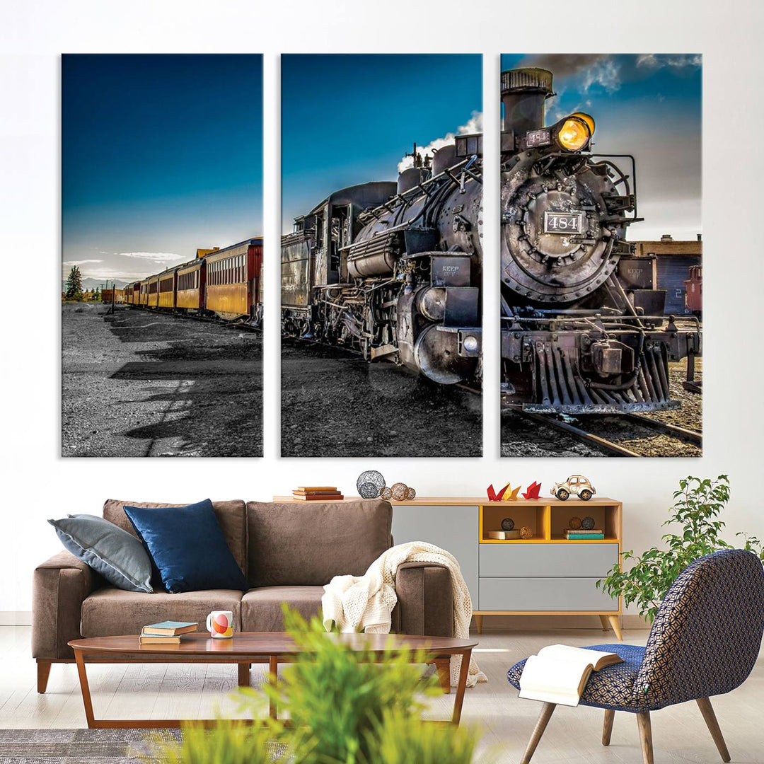 Art mural de train Impression sur toile