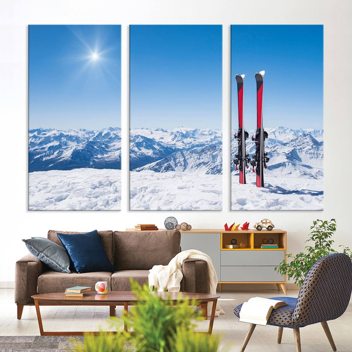 Ski Season Snow Wall Art Canvas Print