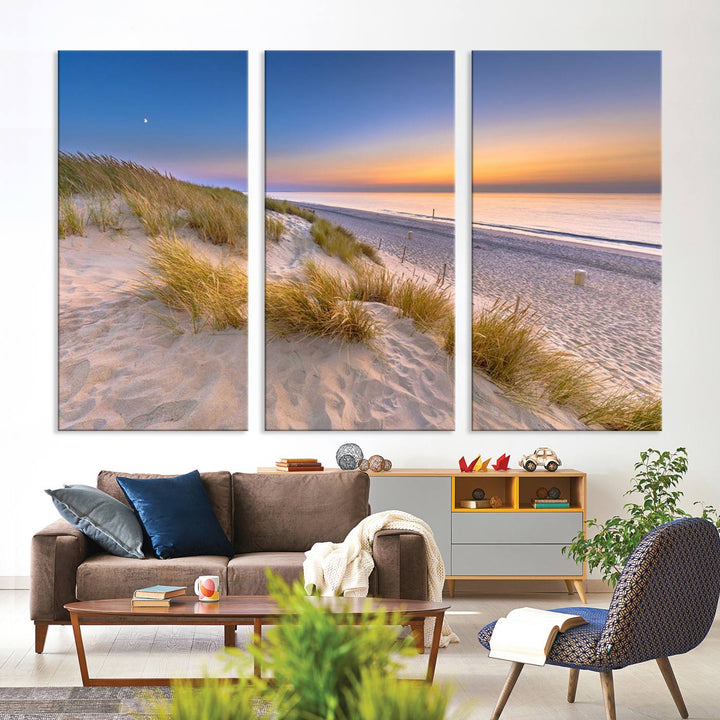 Sunrise On The Beach Wall Art Canvas Print