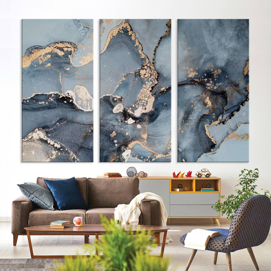 Multipanel Marble Fluid Effect Wall Art Abstract Canvas Wall Art Print