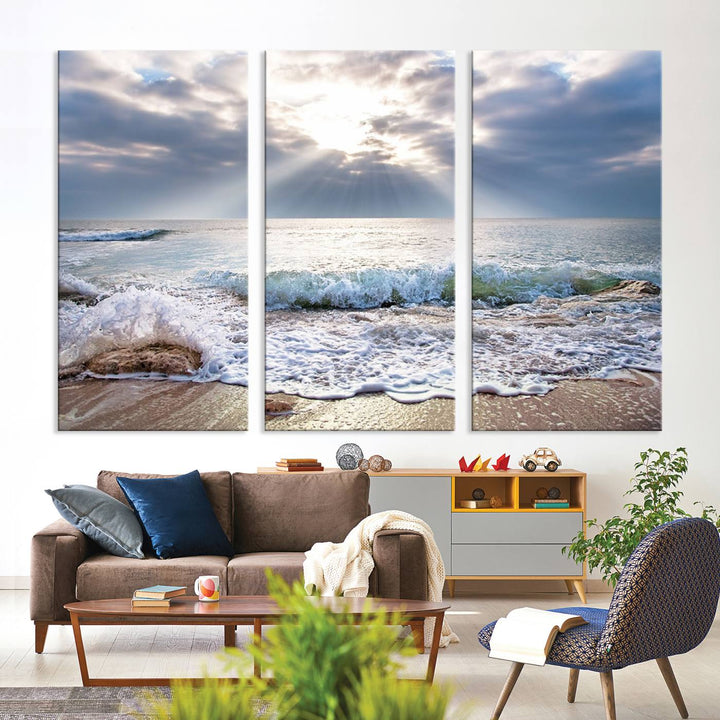 Sunset At The Beach Wall Art Canvas Print 