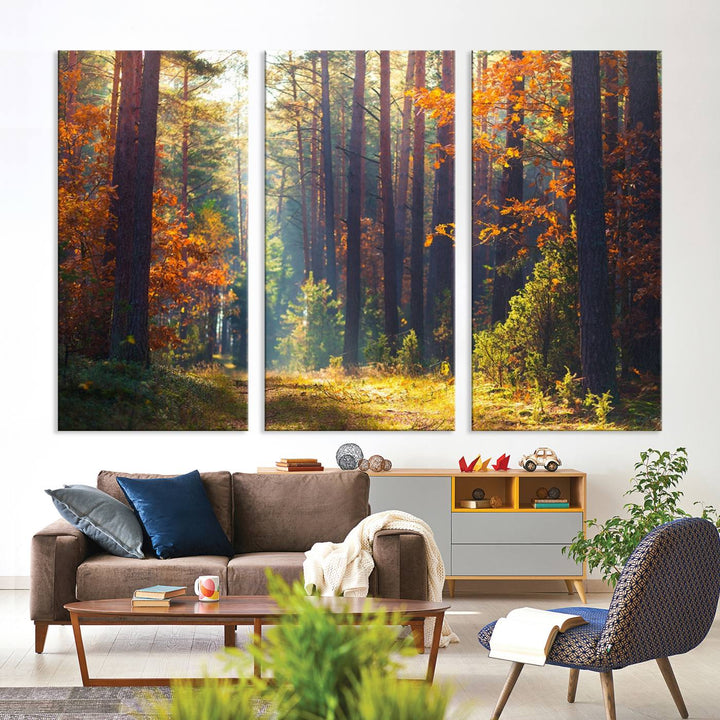 Forêt Sunshine Wall Art Impression sur toile