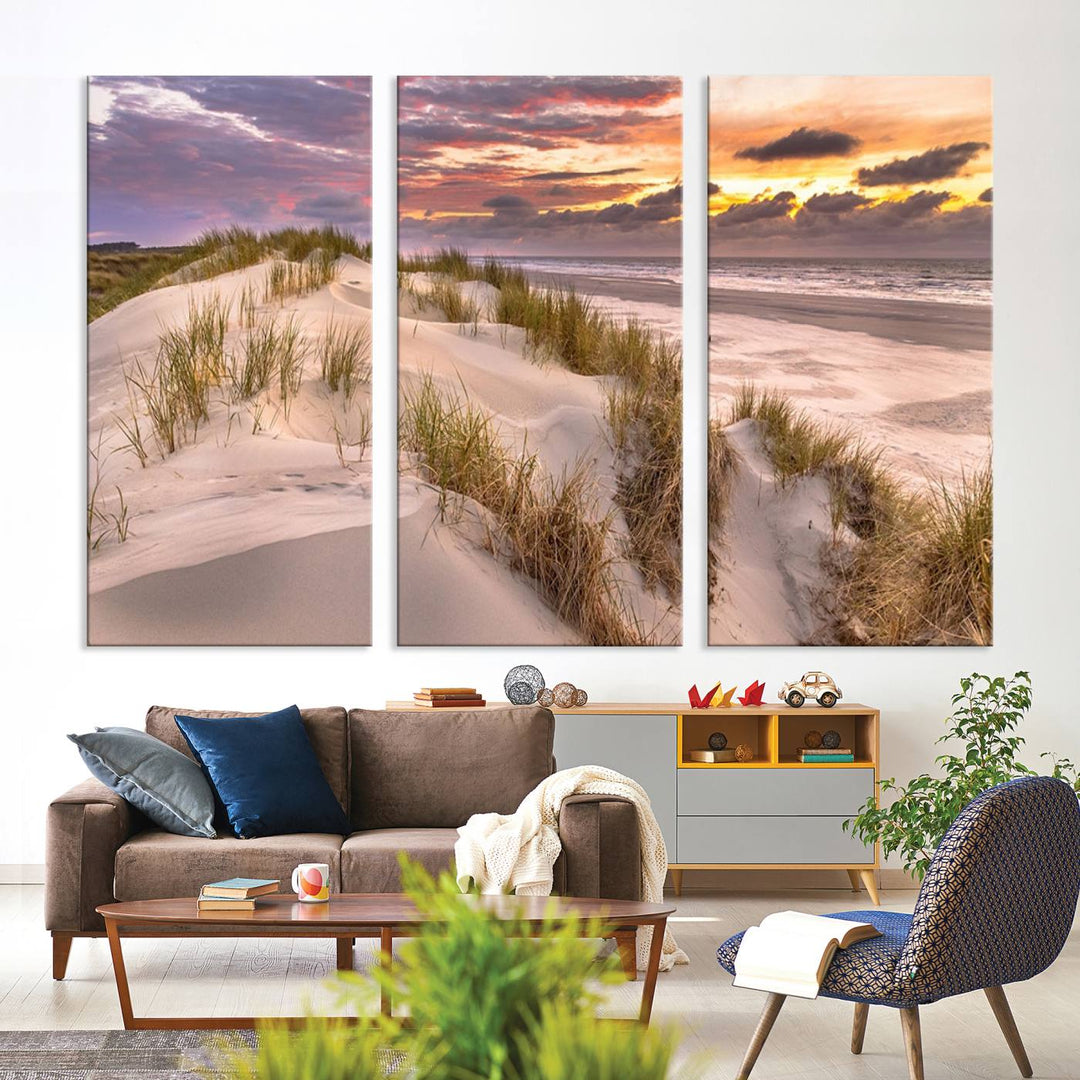 Sunrise On The Beach Wall Art Canvas Print