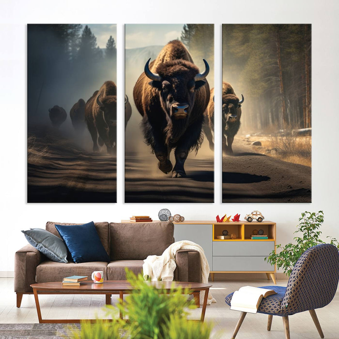 Buffalo Wall Art Canvas Print, Bison Wall Art Canvas Print