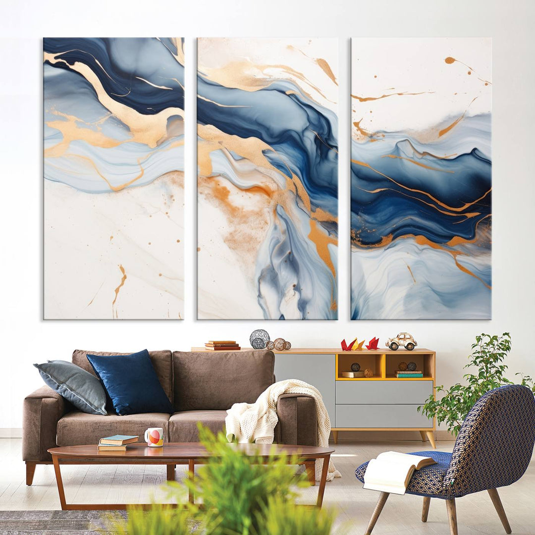 Color Waves Abstract Wall Art Canvas Print