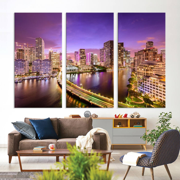 Miami City Wall Art Canvas Print 