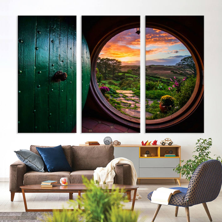 Hobbit Hole canvas Bag End decor Bag End wall art Movie art Playroom