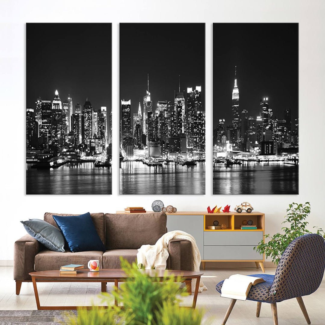 Wall Art NEW YORK Impressions sur toile Gratte-ciel de New York en noir et blanc