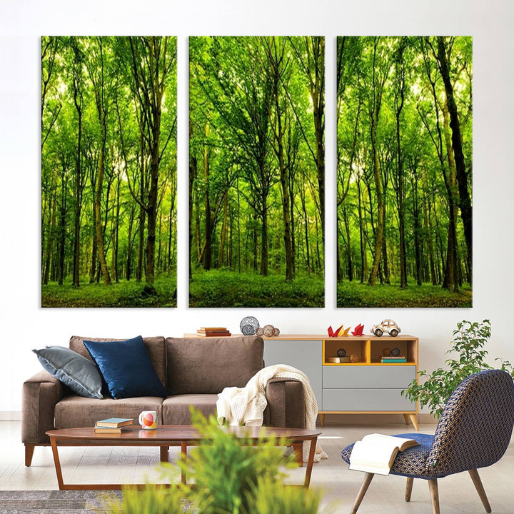 Wall Art Landscape Canvas Print Panoramic View of a Green Forest