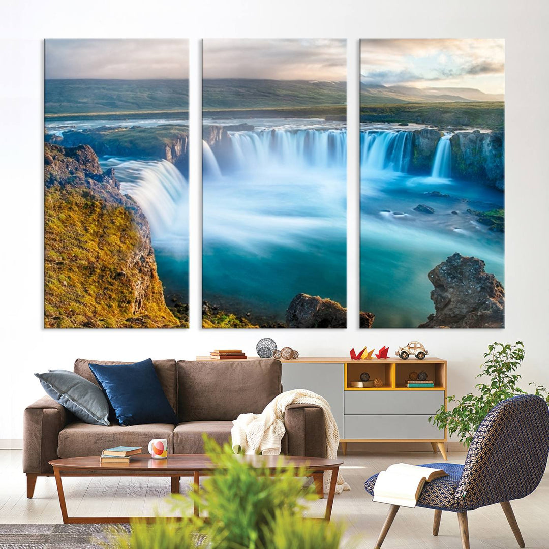 Wall Art Waterfall Canvas Print Grand Waterfall on a Plain