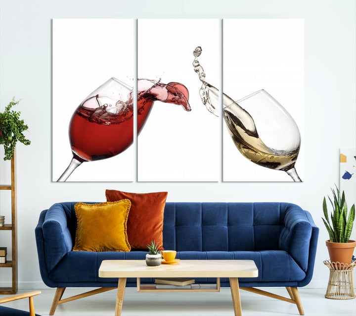 Red and White Wine in Glass Canvas Print