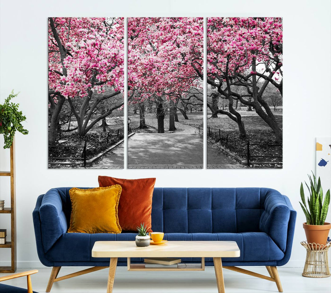 Art mural d’arbres roses Impression sur toile