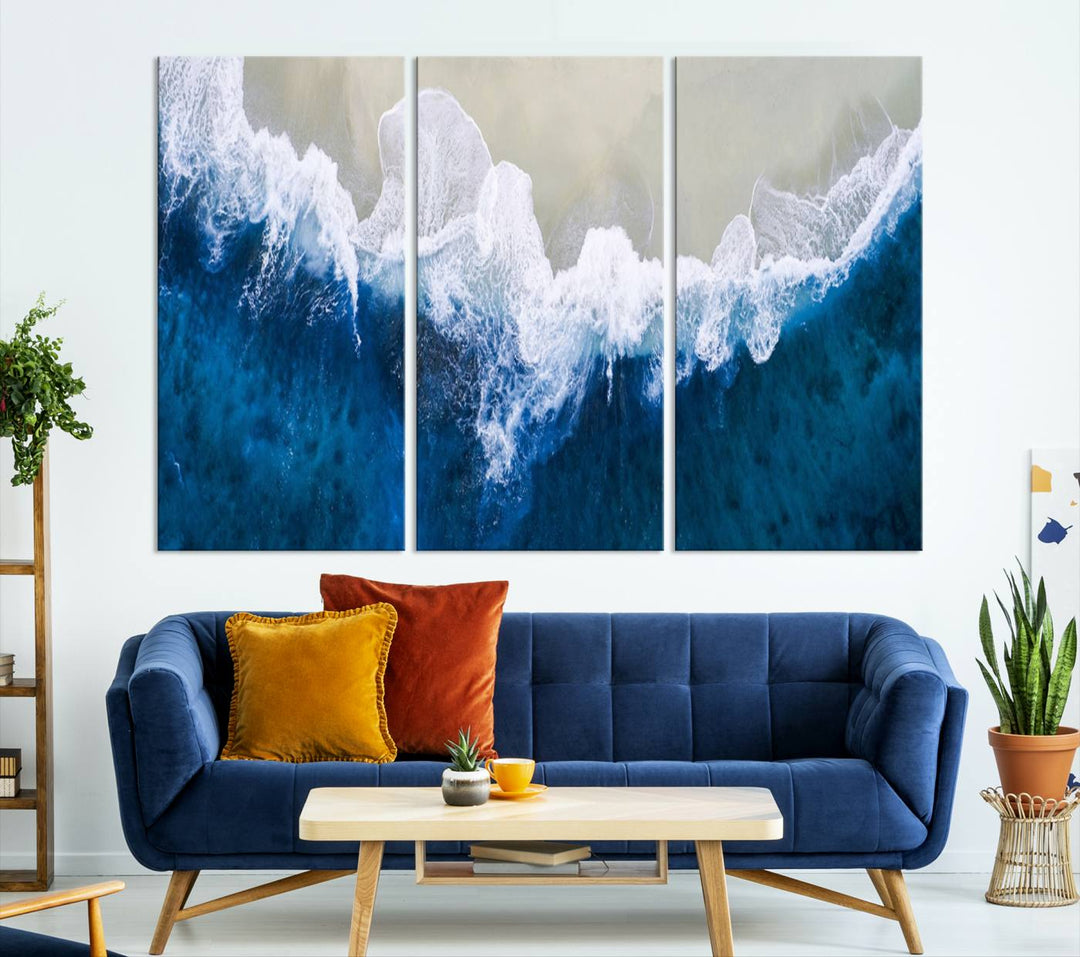 Beautiful Aerial Beach Canvas Wall Art