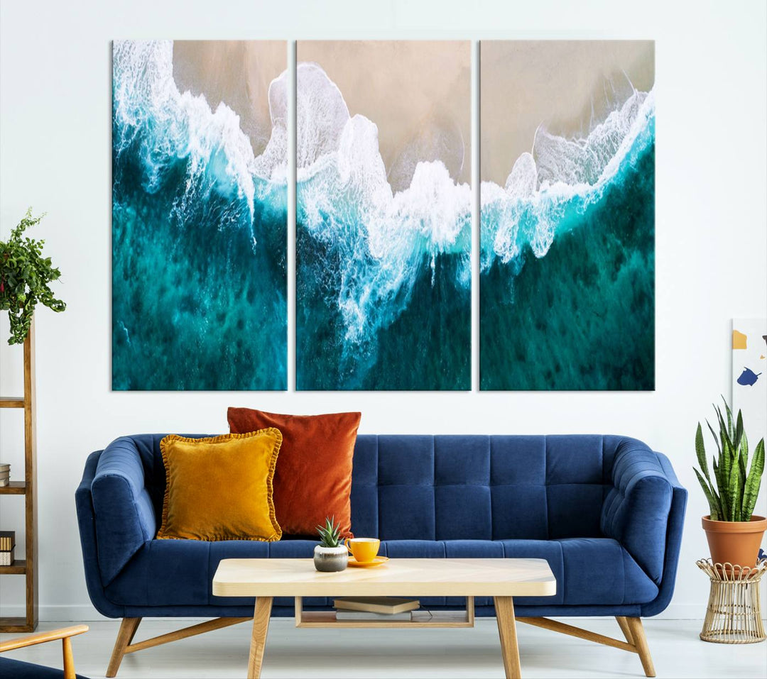 Mind-Blowing Aerial Beach Canvas Wall Art Print