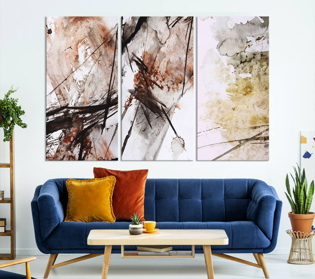 Vintage Grunge Abstract Canvas Wall Art