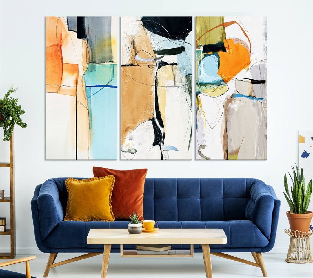 Contemporary Abstract Canvas Wall Art Print Abstract