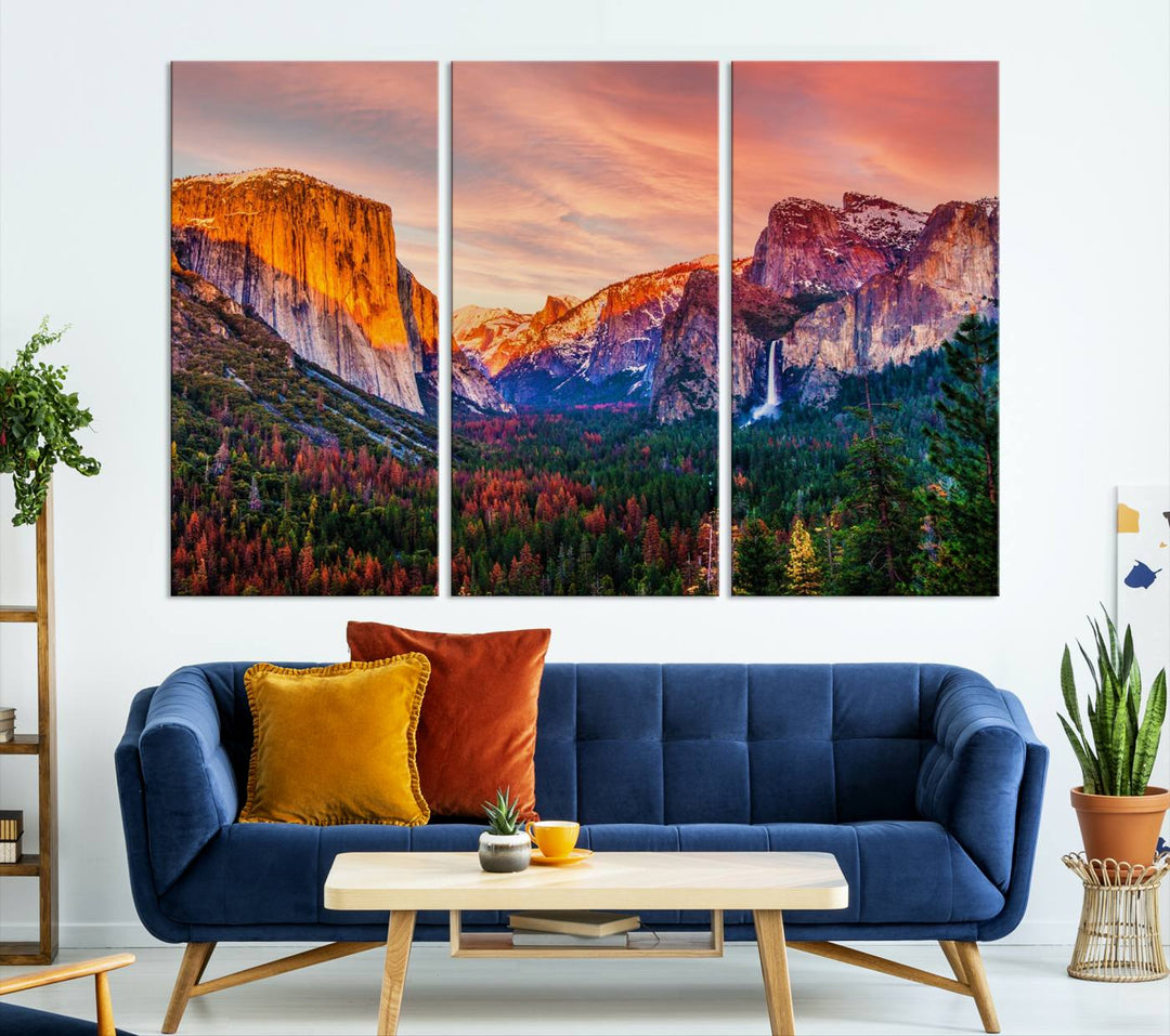 Arte de pared de lienzo del Parque Nacional de Yosemite, impresión de lienzo de Yosemite, obras de arte de Yosemite, arte de pared dividida, arte de pared extra grande, regalo de inauguración de la casa - El Capitán