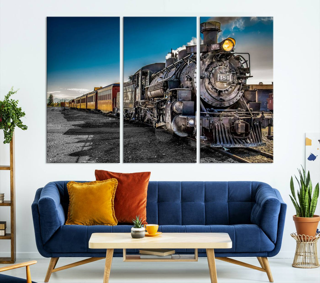 Art mural de train Impression sur toile