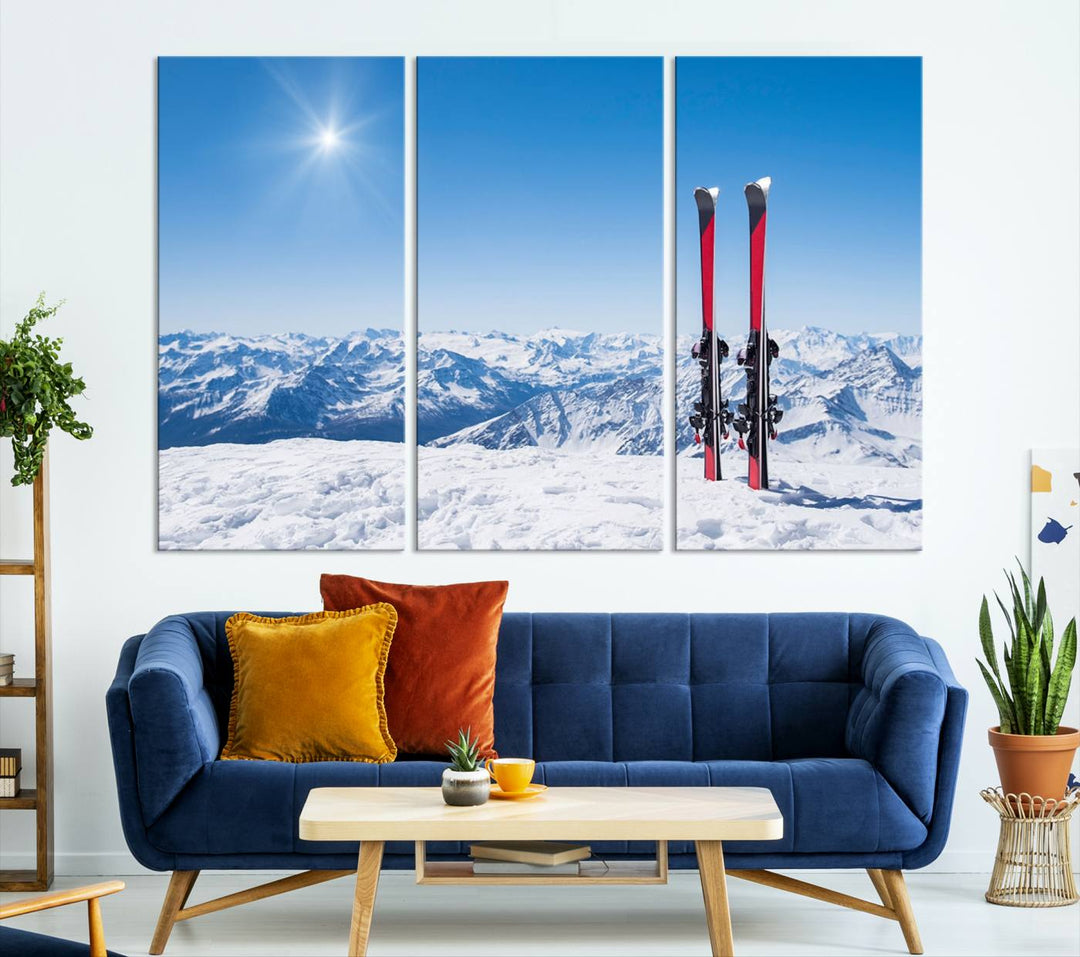 Ski Season Snow Wall Art Canvas Print