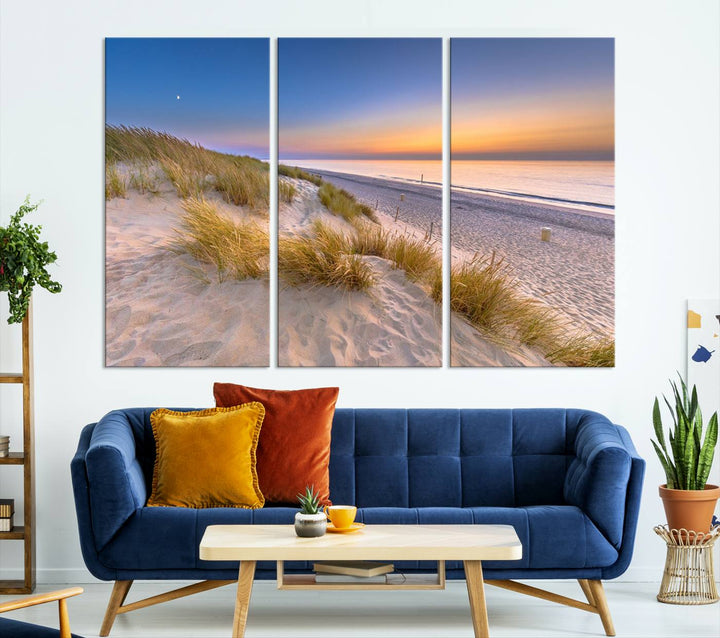 Sunrise On The Beach Wall Art Canvas Print