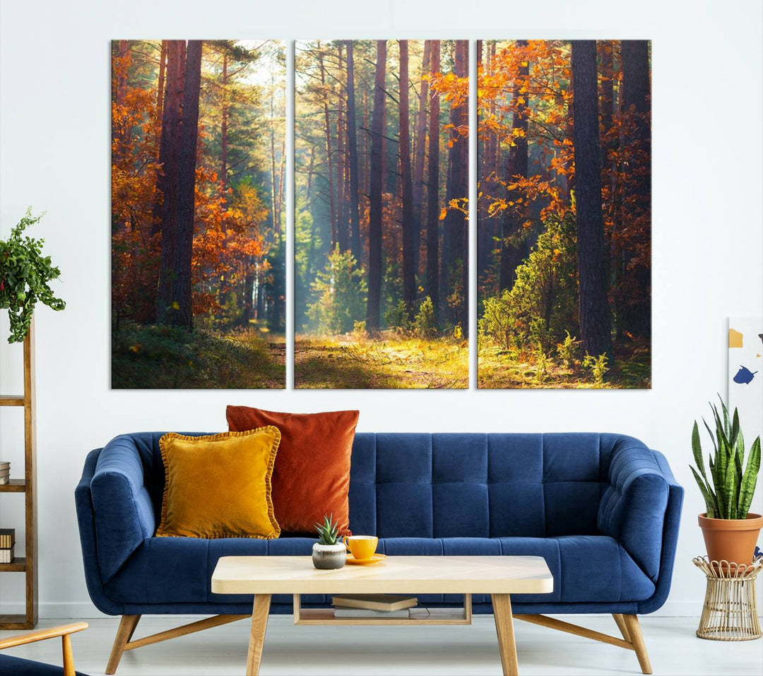 Forêt Sunshine Wall Art Impression sur toile