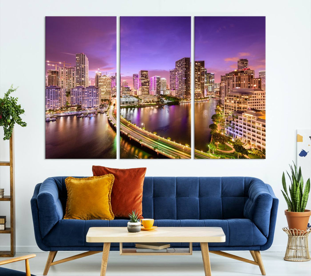 Miami City Wall Art Canvas Print 