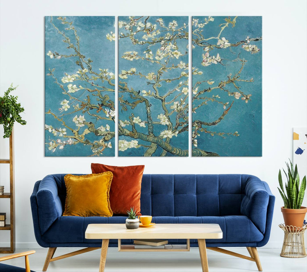 Art mural abstrait en fleurs d'amandier de Vincent Van Gogh Impression sur toile