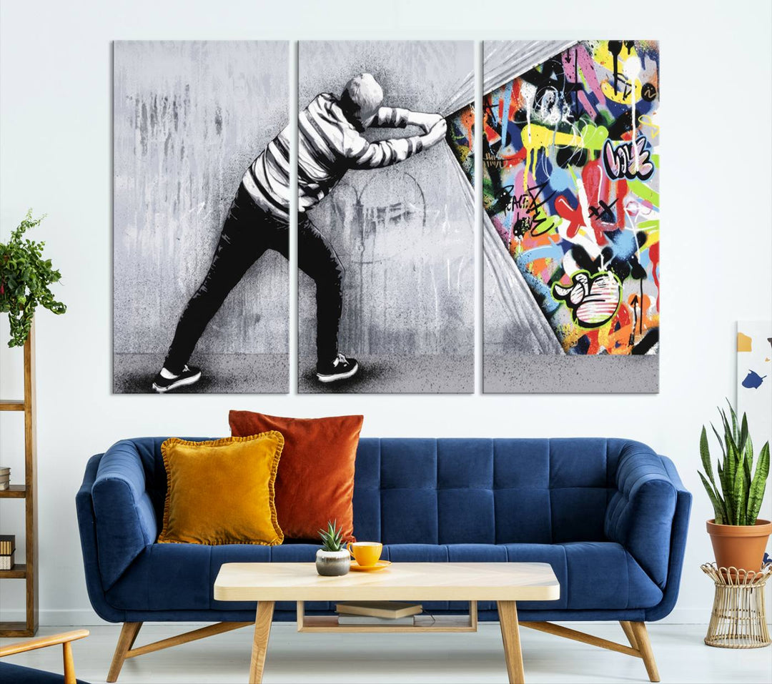 Graffiti canvas wall art Street art print Urban art Graffiti poster canvas art Street art wall decor Abstract art