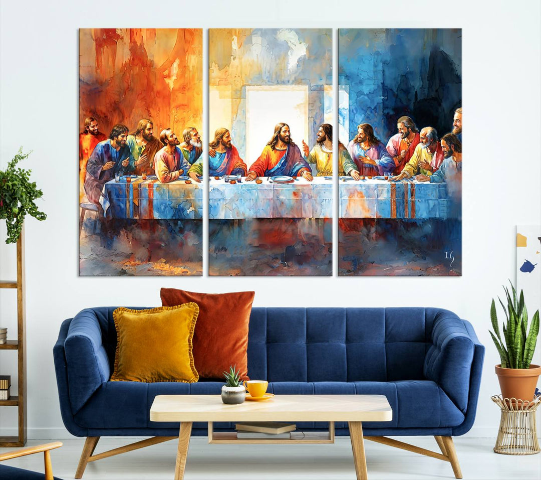 Abstract Waterolor The Last Supper Wall Art