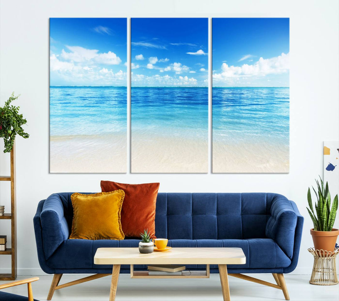 Ocean and Beach Artwork Canvas Print Wall Art