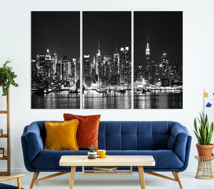 Wall Art NEW YORK Impressions sur toile Gratte-ciel de New York en noir et blanc