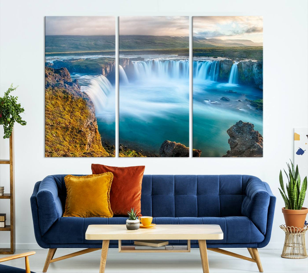 Wall Art Waterfall Canvas Print Grand Waterfall on a Plain