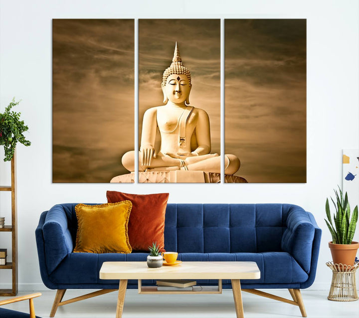 Reclining Buddha Statue Canvas Print 