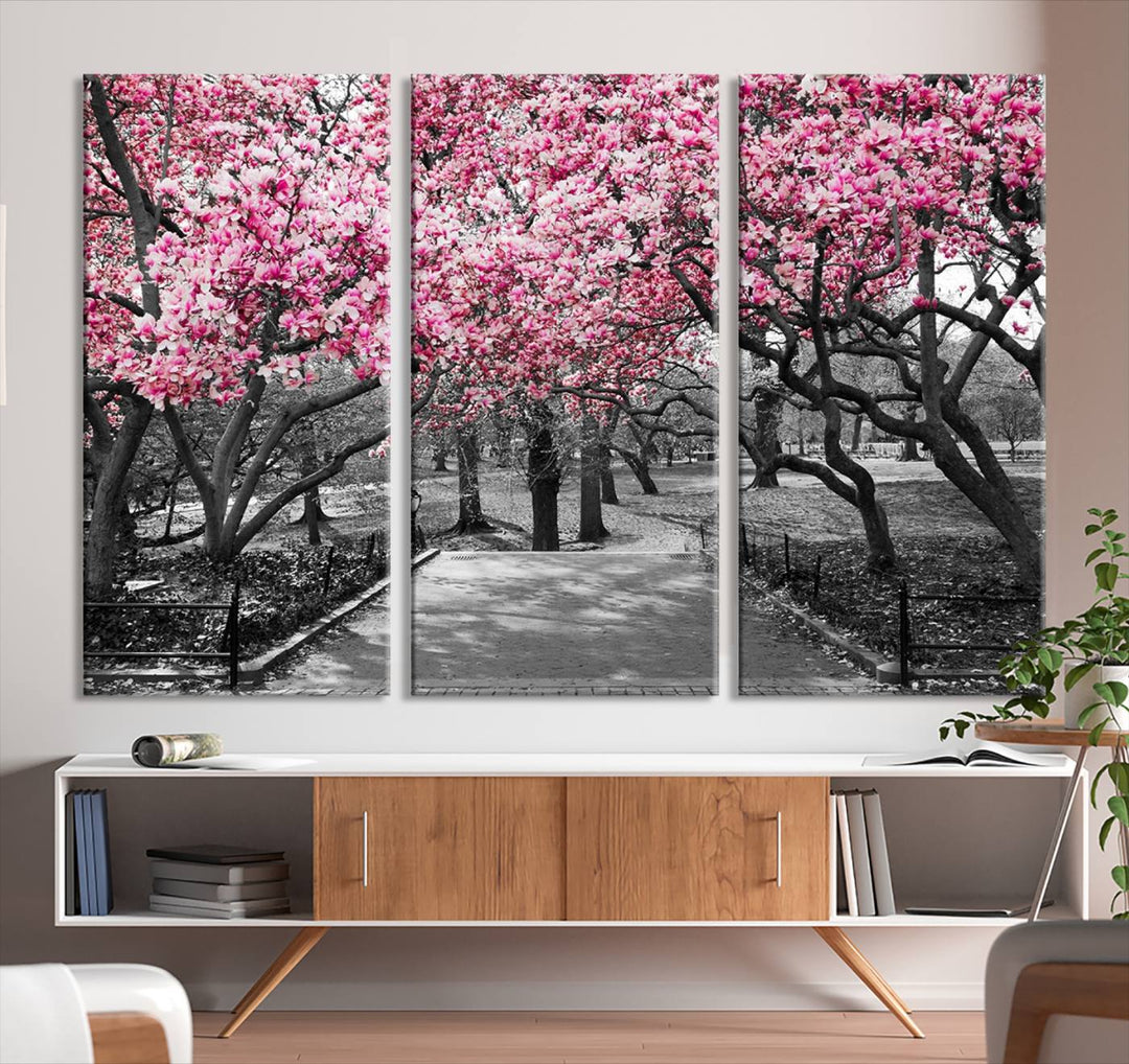 Art mural d’arbres roses Impression sur toile