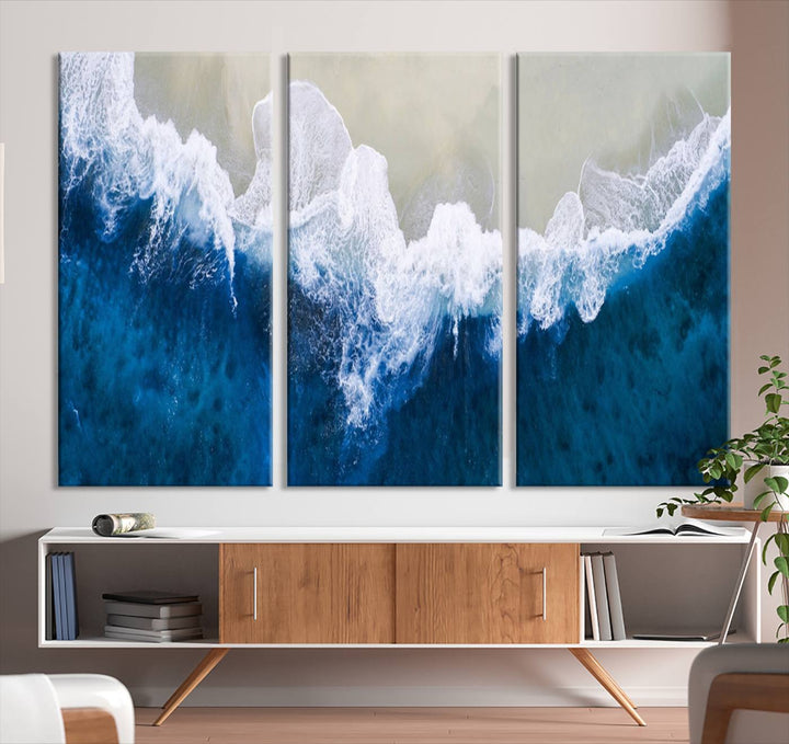 Beautiful Aerial Beach Canvas Wall Art