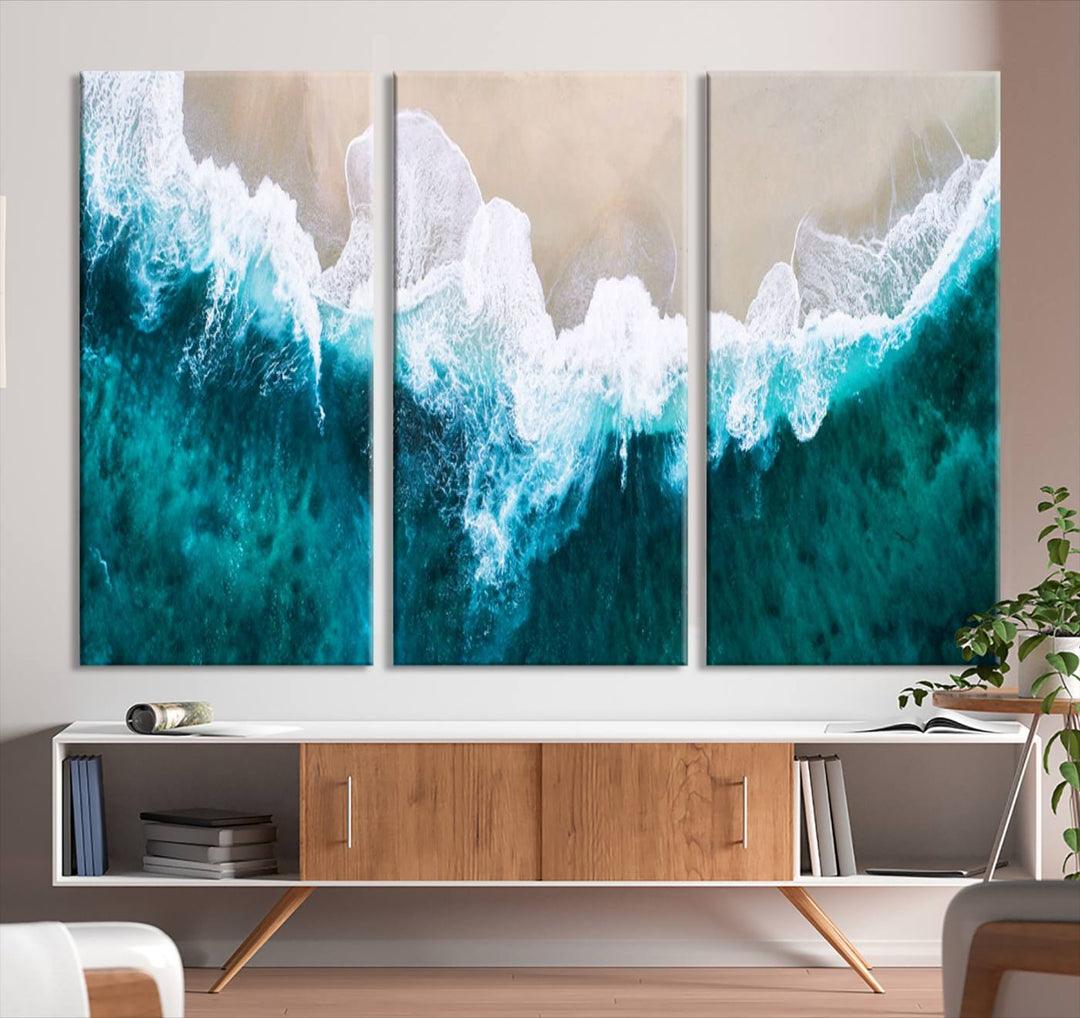 Mind-Blowing Aerial Beach Canvas Wall Art Print