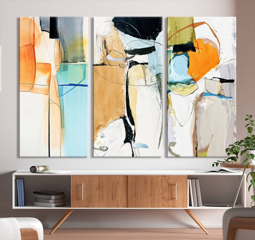 Contemporary Abstract Canvas Wall Art Print Abstract