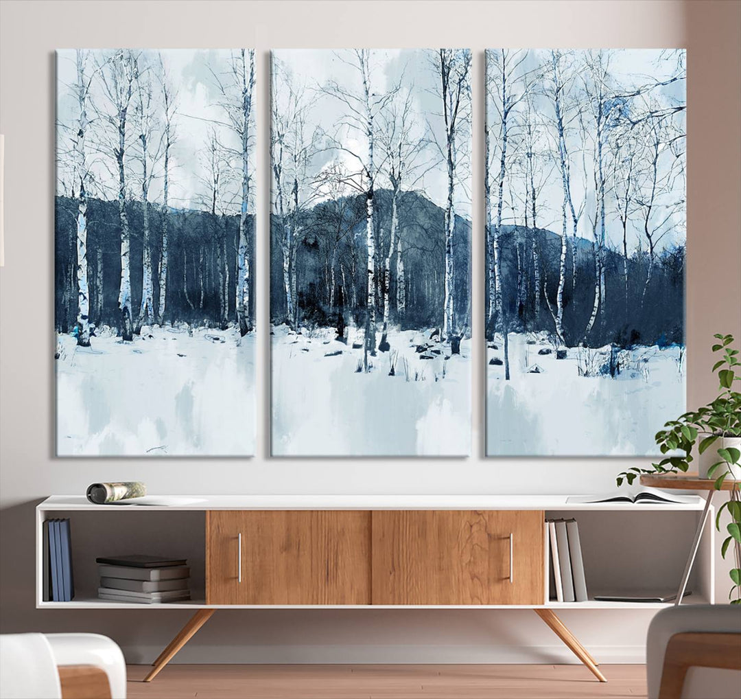 Impression d’art sur toile de forêt d’hiver à couper le souffle Multi Panel Forest Art Winter Photograph Art