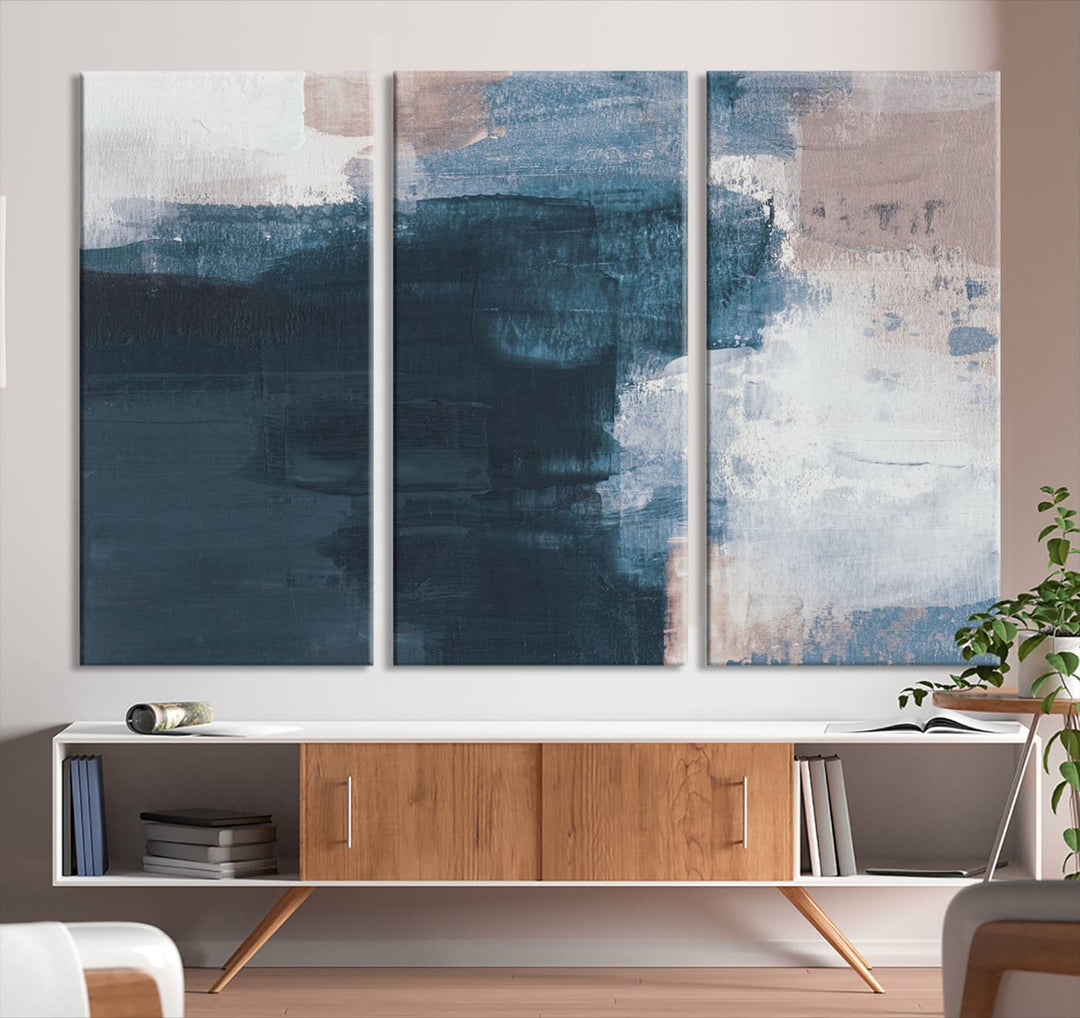 Abstract Brush Strokes Canvas Wall Art