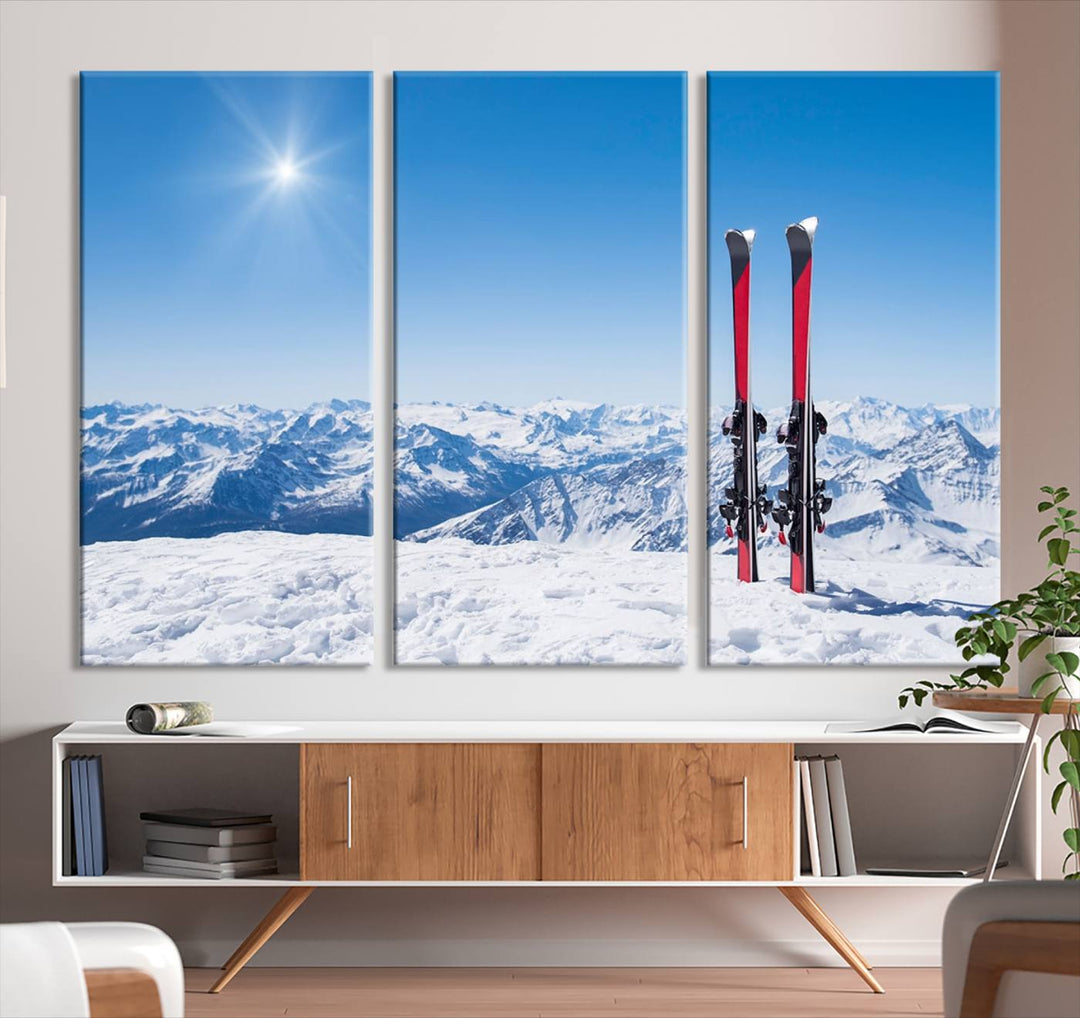 Ski Season Snow Wall Art Canvas Print