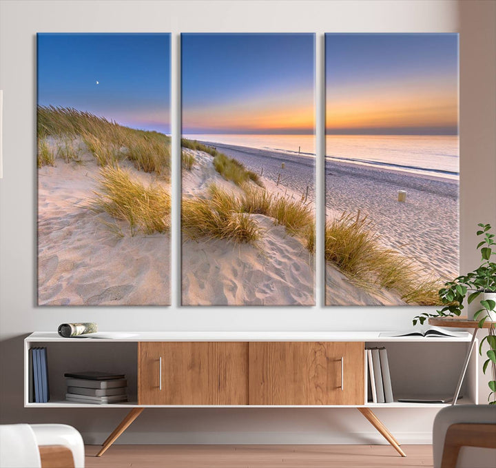 Sunrise On The Beach Wall Art Canvas Print