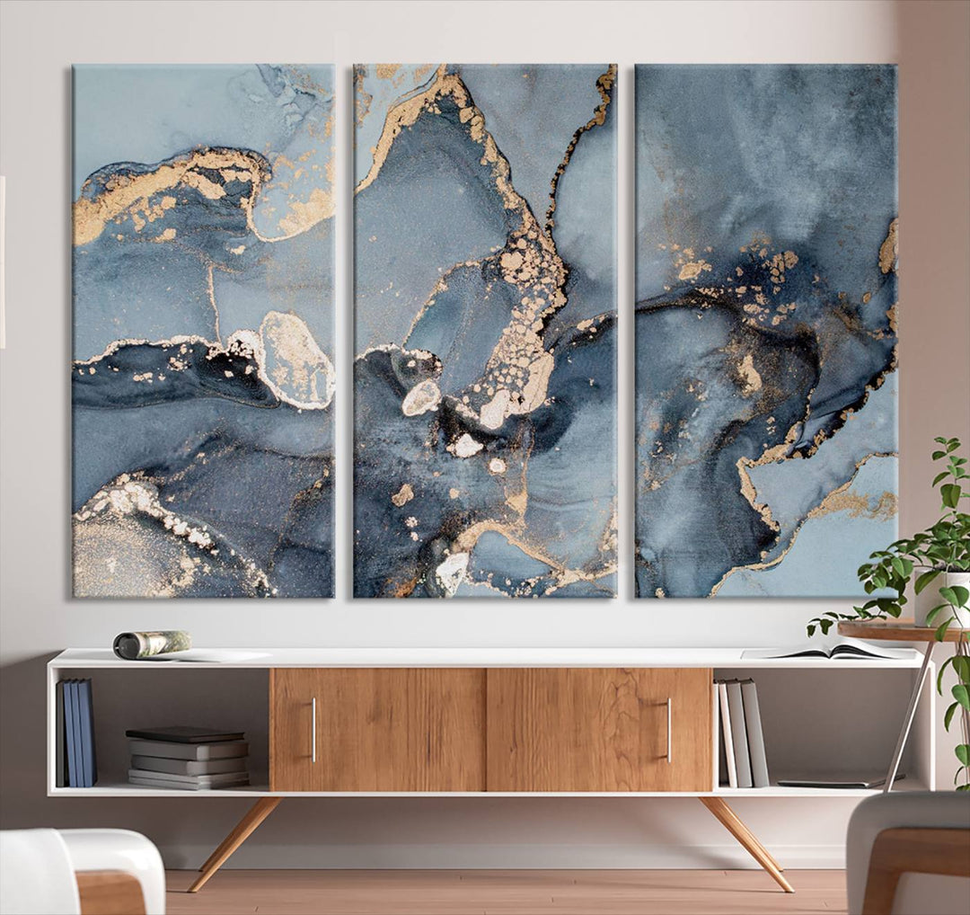 Multipanel Marble Fluid Effect Wall Art Abstract Canvas Wall Art Print