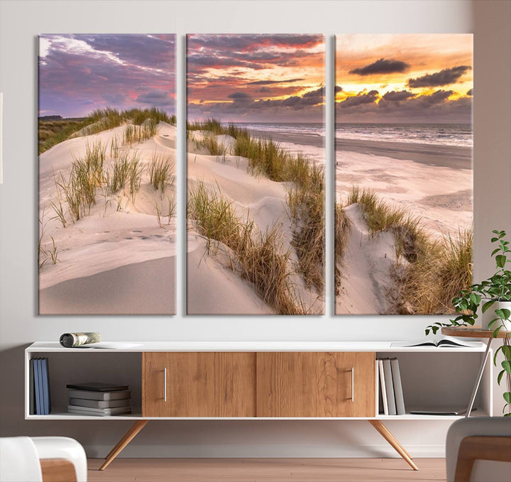 Sunrise On The Beach Wall Art Canvas Print