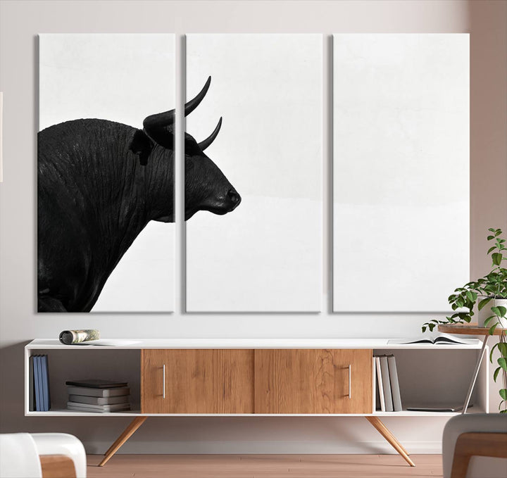 The Spanish Bull Wall Art Canvas Print is crafted on museum-quality canvases and is coated with UV-protective layers for lasting brilliance. It comes ready to hang, effortlessly enhancing your living space.