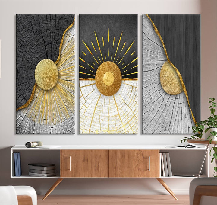 Minimal Style 3 Panel Abstract Wall Art Canvas Print 