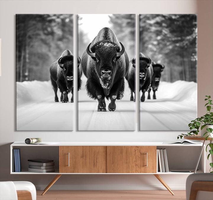 Impression sur toile d’art mural de buffle, impression sur toile d’art mural de bison