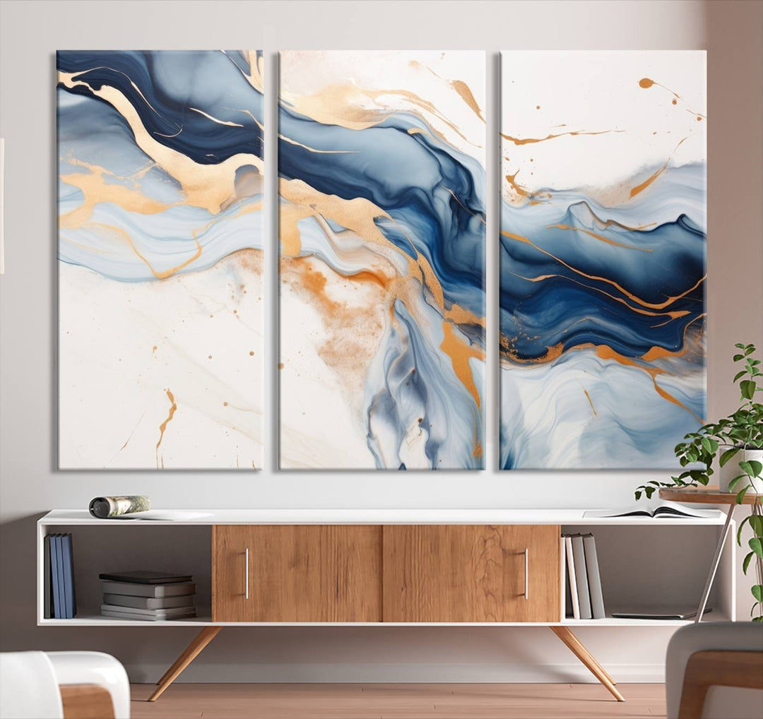 Color Waves Abstract Wall Art Canvas Print