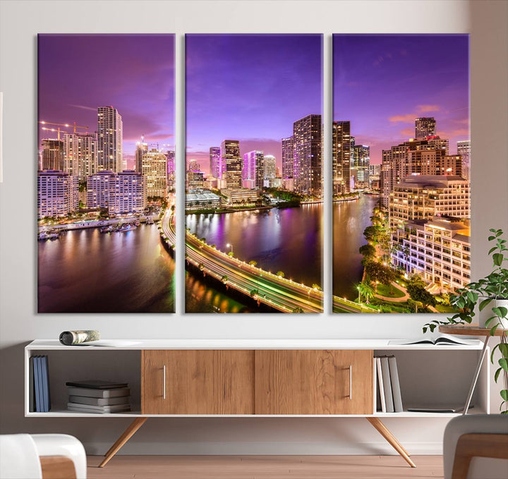 Miami City Wall Art Canvas Print 