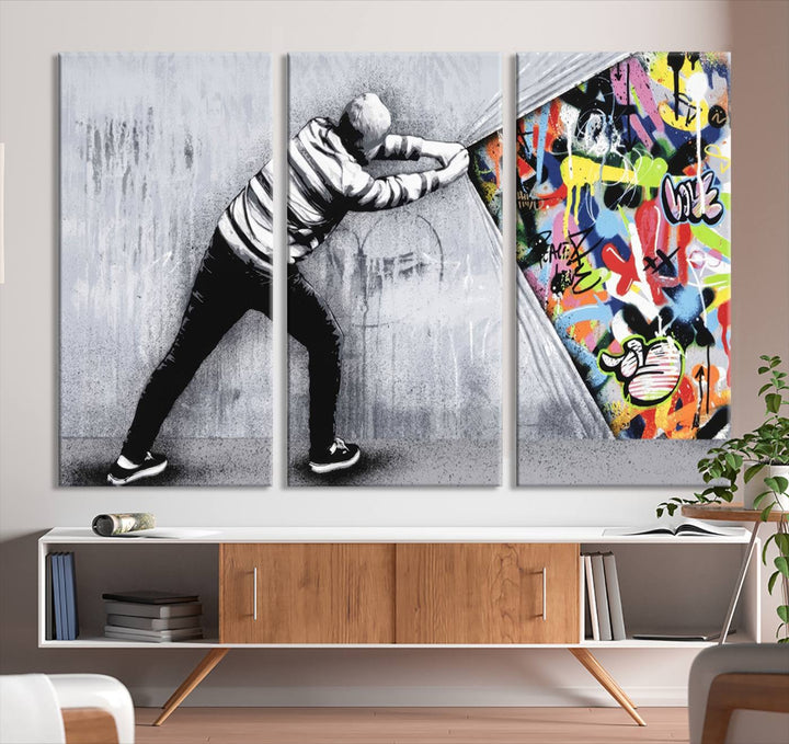 Graffiti canvas wall art Street art print Urban art Graffiti poster canvas art Street art wall decor Abstract art