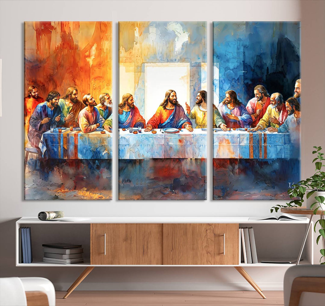 Abstract Waterolor The Last Supper Wall Art